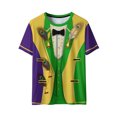 thumbnail image 2 of Uootdi Womens Mardi Gras Festive Tops Crew Neck Funny Graphic Tuxedo Short Sleeve T Shirt Tropical Holiday Vacation Novelty Shirts Gift, 2 of 8