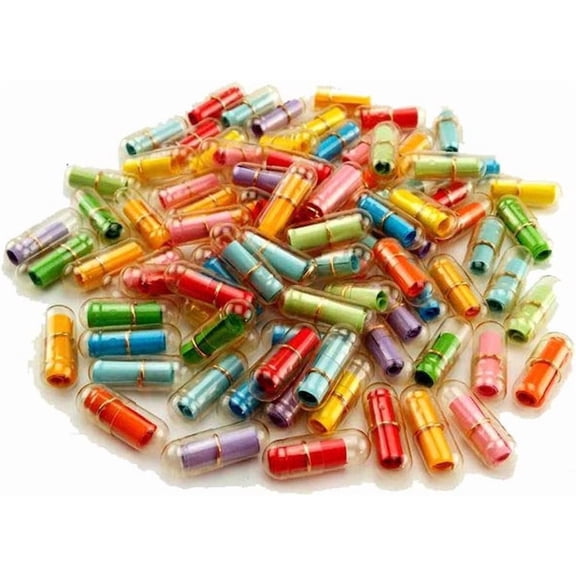 100Pcs Mini Pill‑Shaped Message Bottles – Cute Capsule Letter Friendship Wishing Bottles for Wedding, Party Favors, Valentine’s Day Decorations-dh