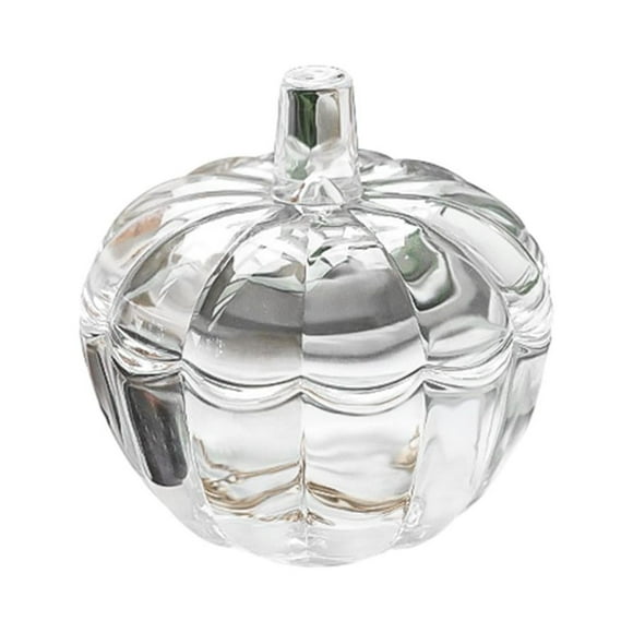 DOLITY Glass Candy Jar Halloween Pumpkin Jar Trinket Organizer Clear Cookie Storage Jar