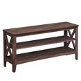 thumbnail image 2 of VASAGLE Shoe Bench, Entryway Bench, Shoe Storage Bench, 2-Tier Shoe Rack, 11.8 x 39.4 x 18.9 inches, Holds up to 600 lb, Farmhouse Style, for Living Room, Bedroom, Maroon Brown ULSB153K51, 2 of 5