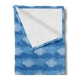 thumbnail image 2 of Abstract Soft Flannel Fleece Throw Blanket, Sky with Clouds Doodle Cloudy Cartoon Cumulus Image, Cozy Plush for Indoor and Outdoor Use, 50" x 60", Azure Blue Cobalt Blue, by Ambesonne, 2 of 5