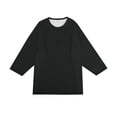 thumbnail image 7 of CIENVNSTG Men's Solid Color 3/4 Sleeve Tees-Classic Crew Neck Loose Fit Baseball T-Shirts Black S, 7 of 7