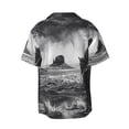 thumbnail image 4 of Goofa 60s Black White Western Cowboy Printed Men's Casual Short-sleeved Shirt,Lightweight Breathable Button-down,Summer Casual men's top,Versatile Fashion shirt-3X-Large, 4 of 7