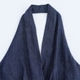 thumbnail image 4 of HH TRAF Vestido elegante de verano para mujer, con cordones, cuello colgante, sin mangas, espalda descubierta, vestido largo de mezclilla liso con cremallera para mujer, 4 of 4