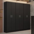 thumbnail image 2 of Madesa Kitchen Set 3 Pantry Storage Cabinet with 15 Utility Shelves 71"L Wooden Organization Unit for Kitchen - Black, 2 of 9