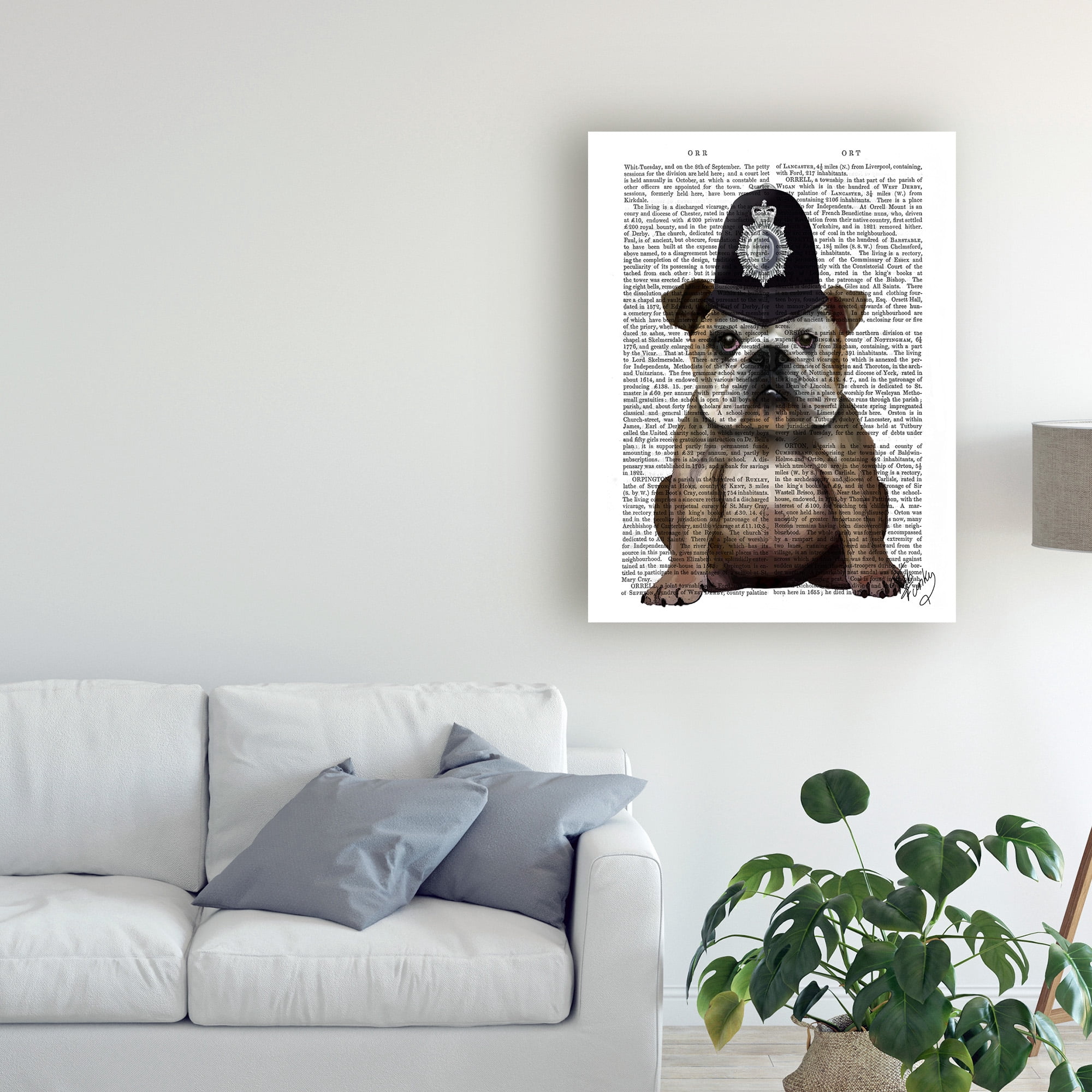 Trademark Fine Art 'Bulldog Policeman' Canvas Art by Fab Funky
