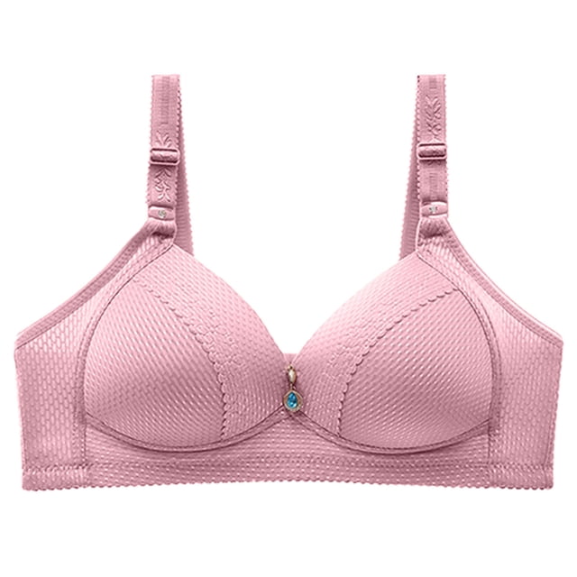 Womans Fashion Bowknot Printing Comfortable Hollow Out Bra Underwear No Rims