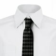 thumbnail image 3 of Men's Tie, Simple Greyscale Argyle, 3.7", Grey and Charcoal Grey, by Ambesonne, 3 of 4