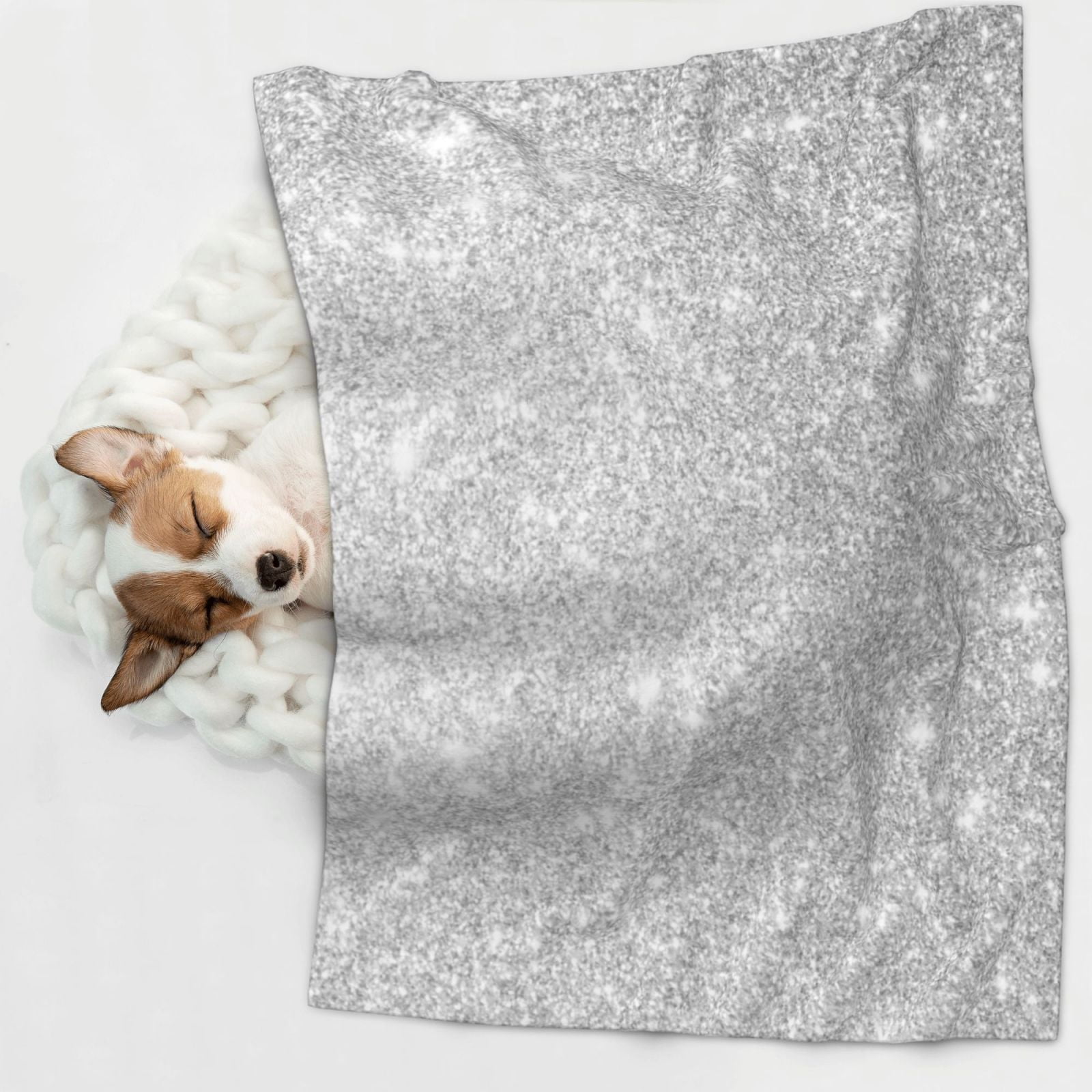 Naloa Silver Glitter Dog Blanket, 3 Sizes Cat Blanket for Indoor Cats Large Medium Small Dog Gifts-