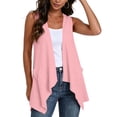 thumbnail image 4 of Karymi Workout Tops for Women Open‑Front Sleeveless Vest Cardigan, Casual Solid Flowy Asymmetric Hem, Draped Layering Vest with Side Pockets Cover‑Up Shirts for Women, 4 of 7