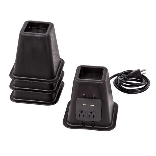 Elevador de cama Honey-Can-Do de plástico, 6 cm de alto x 16,4 cm de ancho x 16,4 cm de largo