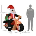 thumbnail image 3 of HOMCOM 5.5ft Light Up Motorcycle Santa Claus Inflatable Yard Decor Holiday, 3 of 10