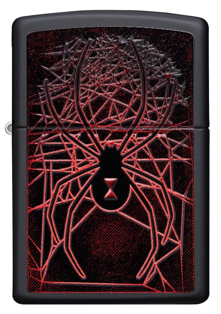 Zippo Spider Texture Print Design Black Matte Pocket Lighter