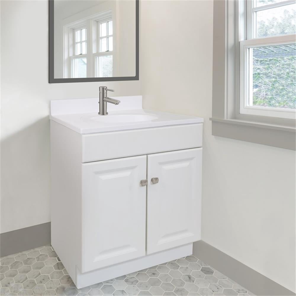 Pemberly Row 30-Inch Unassembled 2-Door Bathroom Wood Vanity Without Top - White