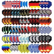 Niubixx Standard Dart Flights 30 Sets 90 Pcs Durable PET and Laser Replacement Feather Tail Wing - Perfect Accessories Equipment Supplies for Dart Games