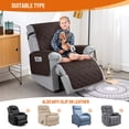 thumbnail image 4 of KINCAM Waterproof Recliner Chair Covers, Non-Slip Recliner Protector with Side Storage Pocket Washable Furniture Cover,Chocolate 23.6", 4 of 8