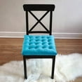 thumbnail image 5 of My Infinity Store 16" Plush Square Tufted Chair Pad/Cushions Tie-Backs (Turquoise, 1 Piece), 5 of 5