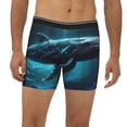 thumbnail image 2 of Rateoe Vintage Blue Pattern Whale Print Men’s Underwear Boxer Briefs Soft Comfortable Underwear Boxer Briefs, Long Leg Briefs,Anti-chafing Boxer Briefs, 2 of 7