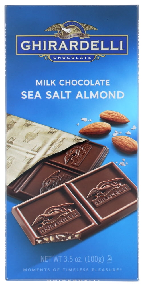 Ghirardella Sea Salt Almond Milk Chocolate Bar, 3.5 Oz