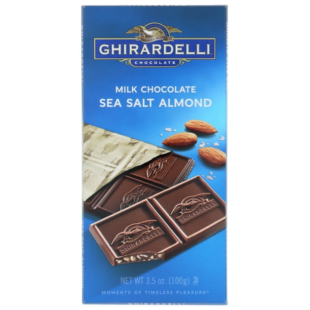 Ghirardella Sea Salt Almond Milk Chocolate Bar, 3.5 Oz