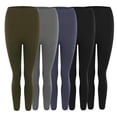 thumbnail image 4 of 5 Pack Solid Color Stretch Leggings Warm Lined Slim Fit Women's Bottoms, 4 of 4