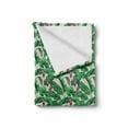 thumbnail image 2 of Jungle Leaves Soft Flannel Fleece Blanket, Illustration of Banana Leaves Tropical Foliage Flowers and Fruits, Cozy Plush for Indoor and Outdoor Use, 50" x 60", Coconut and Multicolor, by Ambesonne, 2 of 6
