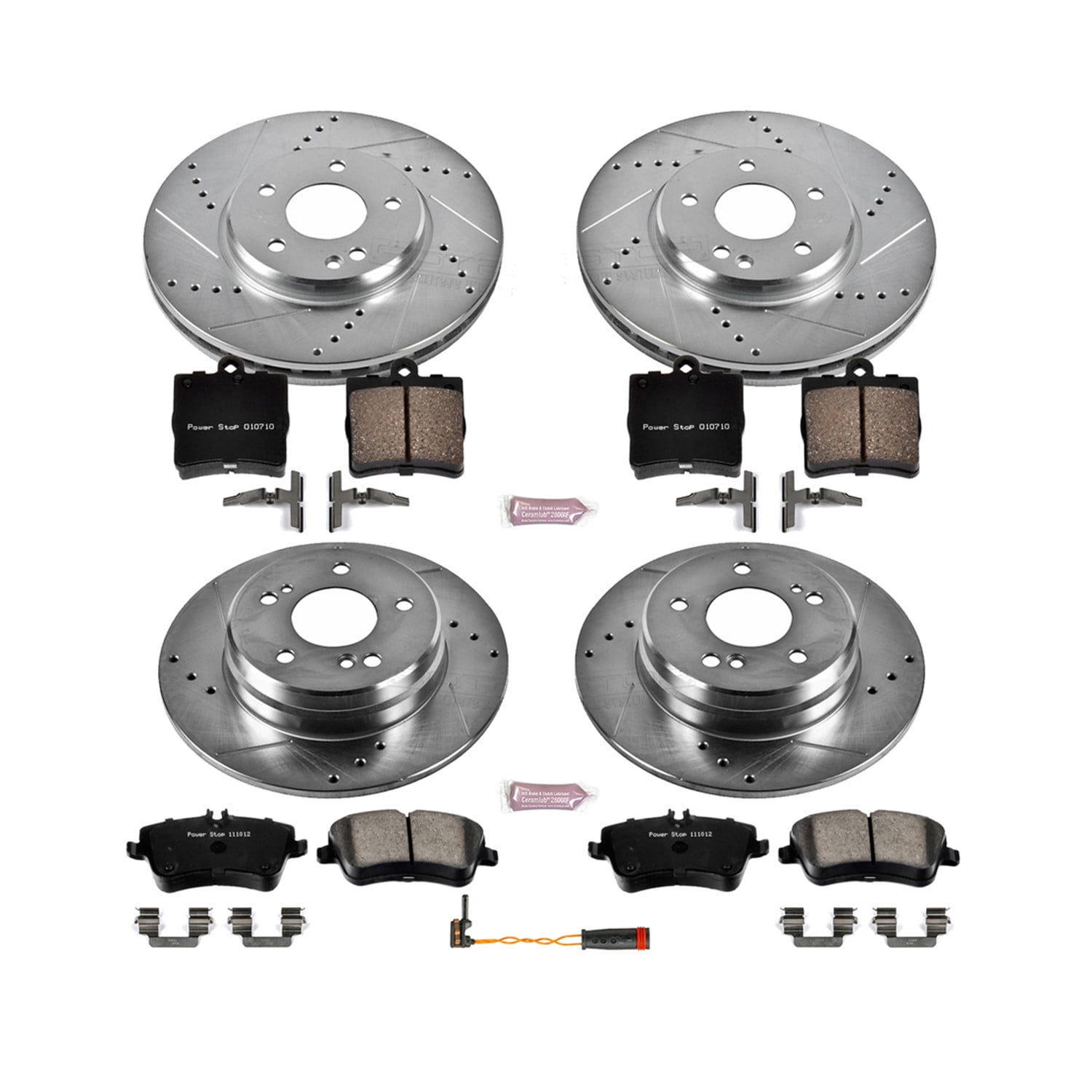 PowerStop Front and Rear Z23 Evolution Sport Carbon-Fiber Ceramic Brake Pad and Drilled & Slotted Rotor Kit Fits: MERCEDES-BENZ Select Models K6703