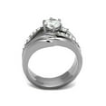 thumbnail image 3 of 1.19 Ct Round Cut Cubic Zirconia Stainless Steel Wedding Ring Set Women's Size 10, 3 of 5