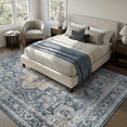 thumbnail image 4 of SIXHOME 6'x9'Area Rug Washable Distressed Vintage Medallion Rugs for Living Room Bedroom Home Decor Dark Blue, 4 of 8