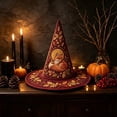 thumbnail image 4 of Fllostpr Halloween Fox Witch Hat, Quilted Embroidered Hat Dcor for Parties Renaissance Fairs Gothic Gatherings Themed Dress-Up, 16.9x11.8", 4 of 6
