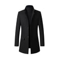 thumbnail image 2 of XMMSWDLA Blousse for Men Solid Color en Cloth Button Lapel Overcoat Jacket, 2 of 5