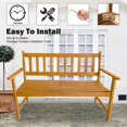 thumbnail image 2 of Outdoor Patio Bench Wood Garden Bench Park Bench Acacia Wood for Pool Beach Backyard Balcony Porch Deck Garden Wooden Furniture Outdoor Wood Bench (Natural), 2 of 10