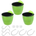 thumbnail image 1 of Unique Bargains 7 Inch Self Watering Plant Pot Hanging Planters with S Hooks, Green 3 Pack, 1 of 7