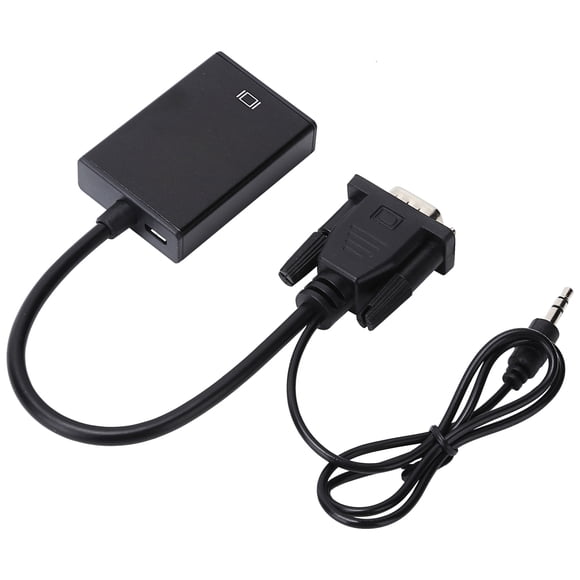 Adaptador ANGGREK Compatible con VGA a HDMI Negro 1080P Plug And Play