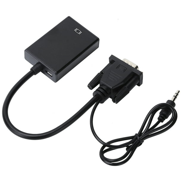 Adaptador ANGGREK Compatible con VGA a HDMI Negro 1080P Plug And Play