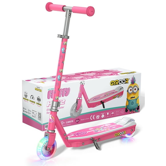 MIHOVER Unicorn Collab Kids Electric Scooter with LED Lights & Adjustable Handlebar, Electric Scooter for Kids Ages 6-12