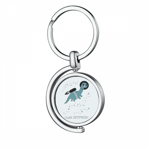 Universe And Alien Spacewalk Rotating Keychain Metal Keyring Holder
