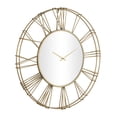 thumbnail image 6 of DecMode 30" Gold Metal Open Frame Wall Clock with Center Mirror, 6 of 8