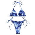 thumbnail image 2 of Alllist Womens Tops Clearance Under $5 Blue Bikini Sexy Wire-Free Graphic Bikini Tops Spring Blouses, 2 of 7