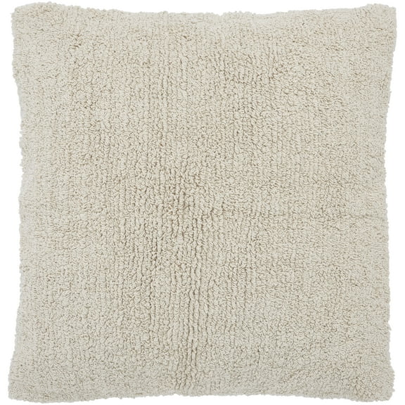 Peppermint Home Solid Color Tufted Decorative Pillow Cover, 22"x 22", Ivory