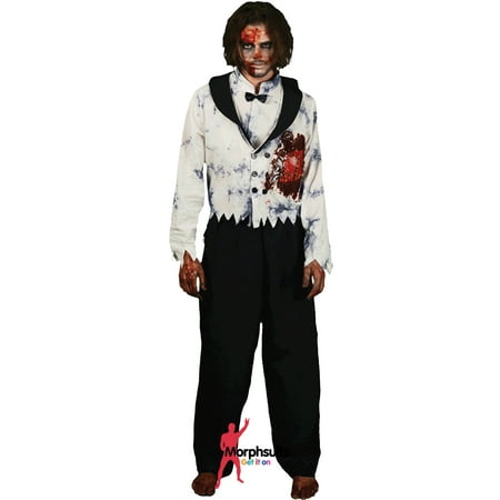 White Beating Heart Zombie Male Unisex Adult Morph Costumes Adult Costume Large
