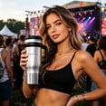 thumbnail image 4 of Vaso térmico de 40 oz con tapa de acero inoxidable Iceberg, gran capacidad, con pajita, ideal para viajes en coche, con aislamiento al vacío, perfecto para el hogar, la oficina o el gimnasio., 4 of 9