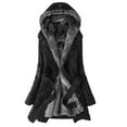 thumbnail image 2 of Azrian Ladies Winter Lining Puffer Coat Hooded - Long Coat Jacket with Metal Zipper Warm Thick Hooded Overcoat(Black,M), 2 of 9