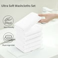 thumbnail image 5 of Jessy Home 6 Pack White Stripe Washcloths for Bathroom 13x13 Inch Ultra Soft Hand Face Towels, 5 of 9