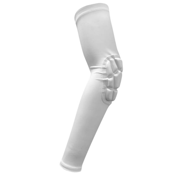 KAKOWELY 1 funda deportiva para brazo, codera protectora, codera larga para ciclismo, para jugar al baloncesto al aire libre (L, blanca)
