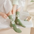 thumbnail image 5 of YooGuoGuo Women's Cottagecore Flower Socks 5Pairs Kawaii Preppy Crew Socks Cute Lace Ankle Socking Coquette Casual Socks, 5 of 7