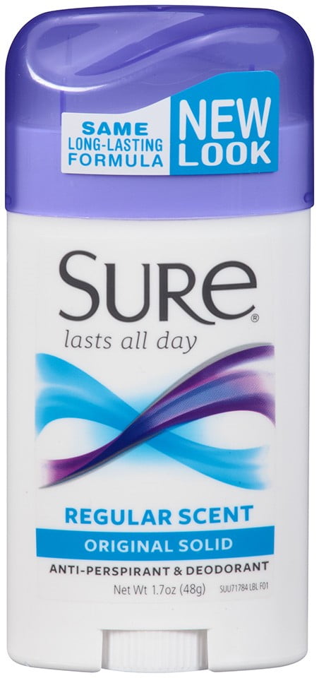 Sure Solid Anti-Perspirant Deodorant, Original, 1.7 Oz - Walmart.com