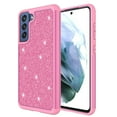 thumbnail image 3 of for Samsung Galaxy S21 FE 5G with Tempered Glass Phone Case Glitter Shock proof Edge Scratch Shield Hybrid Layers Slim Bumper Cover, 3 of 4