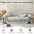 thumbnail image 6 of Eurhowing Boho Sofa Cover for 4 Cushion Couch, Stretchable Chenille Couch Slipcover, Washable Pet Friendly Sofa Throws Furniture Protector for Home Decor, 71" X150", Gray, 6 of 10