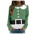 thumbnail image 3 of WEAIXIMIUNG Robe Chandail en Molleton Manches Courtes en Velours de Noël pour Femmes Mignon Col Rond Chandail avec Imprimé Mode Vacances Sans Capuche, 3 of 7